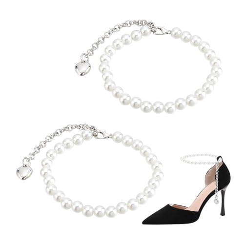 PH PandaHall High Heel Schuh Riemen Perle Perlen Schuh Schnürsenkel zum Halten von losen Schuhen mit hohem Absatz, Abnehmbare Anti-Loose Fußkettchen Schnürsenkel Zubehör von PH PandaHall