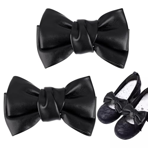 PH PandaHall Schuhclips Für Damen 2PCS Leder Schleife Schuh Clips Abnehmbare Schuhe Schnalle Für Hochzeit Party Heels Wohnungen Pumpen Schuhbeutel Kleidung Haarschmuck von PH PandaHall