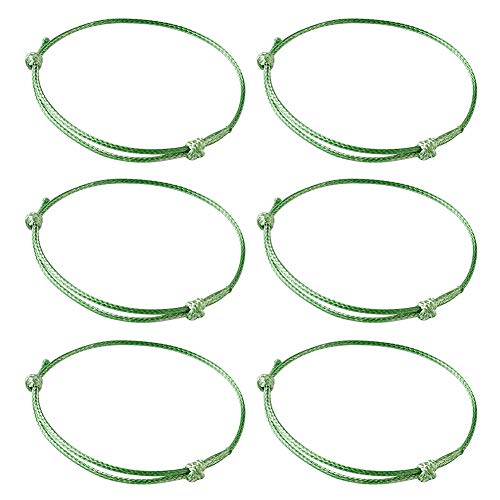 PandaHall 50 Stück koreanische gewachste Polyester-Kordel-Armbänder, verstellbare Freundschaftsschnur-Armbänder, handgefertigt, geflochtene Kordelschutz-Armbänder, Glücksarmbänder für Frauen, Hellgrün PandaHall 50 Stück koreanische gewachste Polyester-Kordel-Armbänder, verstellbare Freundschaftsschnur-Armbänder, handgefertigt, geflochtene Kordelschutz-Armbänder, Glücksarmbänder für Frauen, Hellgrün von PH PandaHall