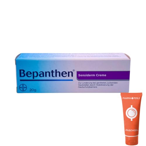 Bepanthen Sensiderm Creme 1x 20 g I Pflegecreme zur Stabilisierung der Hautschutzbarriere bei empfindlicher Haut I Ohne Kortison, Duft- & Konservierungsstoffe I Spar-Set plus Pharma Perle give-away von PHARMA PERLE