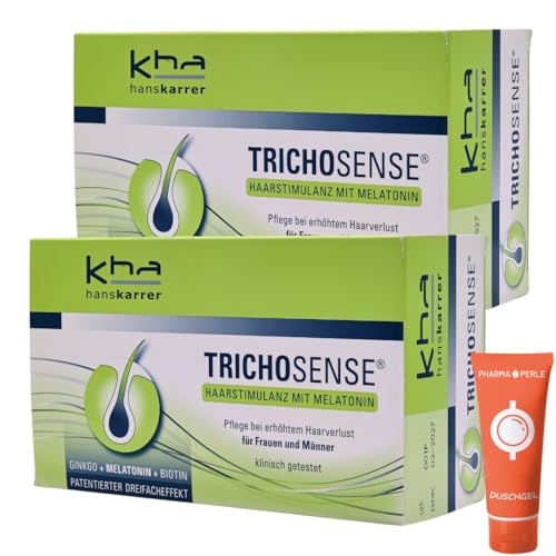 Hans Karrer Trichosense Lösung, 30x 3 ml I Pflege bei erhöhtem Haarverlust für Frauen und Männer I Haarausfall I dünnes Haar I gesunde Haare I Melatonin I Biotin I Spar-Set plus Pharma Perle (2x) Hans Karrer Trichosense Lösung, 30x 3 ml I Pflege bei erhöhtem Haarverlust für Frauen und Männer I Haarausfall I dünnes Haar I gesunde Haare I Melatonin I Biotin I Spar-Set plus Pharma Perle (2x) von PHARMA PERLE