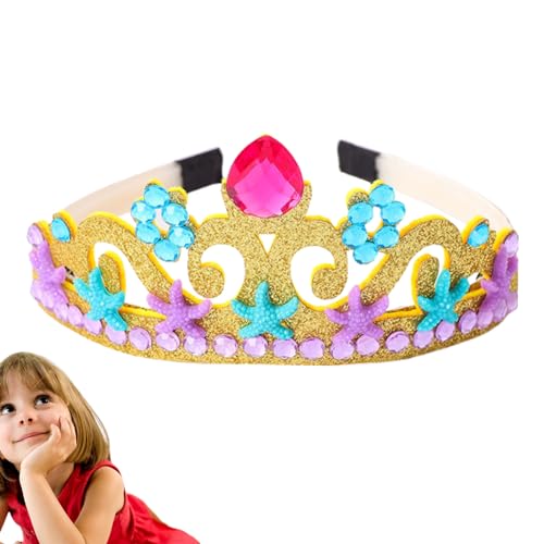 Kinder-Prinzessinnenkrone, Haarband, Damen-Tiara, Kopfbedeckung, Prinzessinnen-Kostüm, Krone, Haarstyling-Zubehör für Zeremonie, Halloween, Geburtstagsparty, Abschlussfeier Phasz, 1, 1 Stück von PHASZ