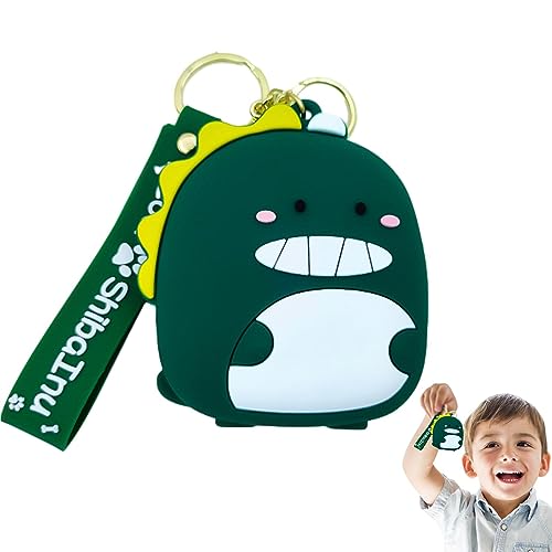 Kleine Münzgeldbörsen | Kleine Cartoon-Silikon-Tasche mit Riemen, Kopfhörer-Aufbewahrungstaschen, Münzorganizer, Cartoon-Wickeltasche, Mini-Geldbörse für Kinder, Mädchen, Jungen Phasz, grün, 1 von PHASZ