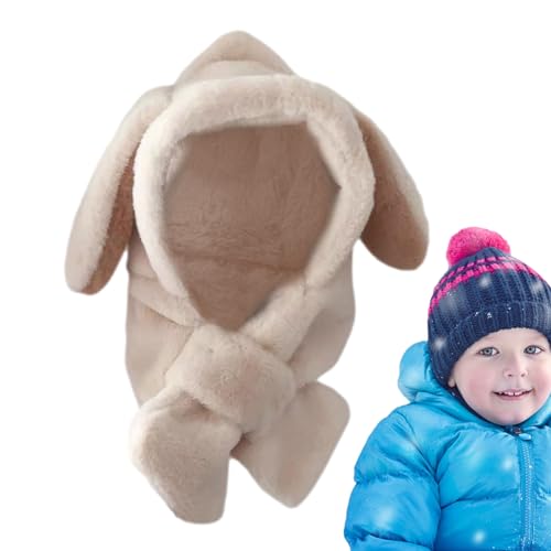 Winter Kinder Hut Kapuzenschal 2-in-1 Kinder Mädchen Warme Plüsch Flauschige Cartoon Winter Hüte Schal Handschuhe Mit Hoodie Kappe Kostü von PHASZ