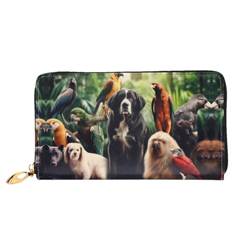 PHAYAH Animal Collection Damen-Geldbörse, lange Clutch, Reißverschluss, Leder, großes Fassungsvermögen, Kreditkartenetui von PHAYAH