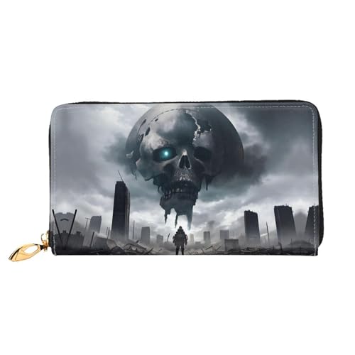 PHAYAH Apokalyptisches Muster Geldbörse Damen Leder Geldbörse Kreditkartenetui Clutch Lang Damen Billfold von PHAYAH