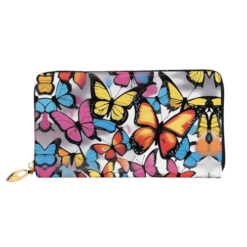 PHAYAH Art Graffiti Butterf Pattern Wallet Women Leather Wallet Credit Card Holder Clutch Long Ladies Billfold von PHAYAH