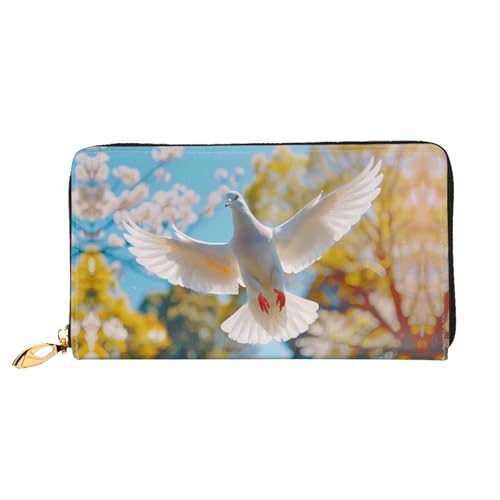 PHAYAH Damen-Geldbörse, Leder, Kreditkartenhalter, Clutch, lang, Taubenmuster, Weiß PHAYAH Damen-Geldbörse, Leder, Kreditkartenhalter, Clutch, lang, Taubenmuster, Weiß von PHAYAH