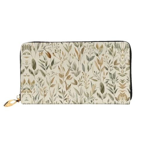 PHAYAH Damen-Geldbörse mit Aquarell-Muster, Leder, Kreditkartenhalter, Clutch, lang, für Damen von PHAYAH