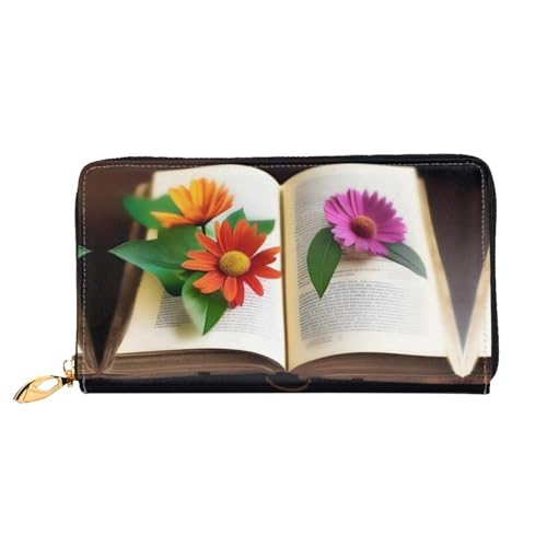 PHAYAH Damen-Geldbörse mit Blumenmuster, Leder, Kreditkartenhalter, Clutch, lang, für Damen von PHAYAH