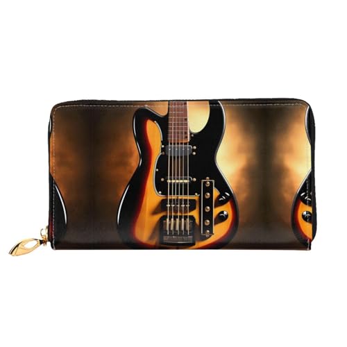 PHAYAH Damen-Geldbörse mit Instrumentalgitarre, Leder, Kreditkartenhalter, Clutch, lang, für Damen von PHAYAH