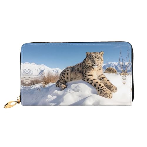 PHAYAH Damen-Geldbörse mit Schneeleoparden-Muster, Leder, Kreditkartenhalter, Clutch, lang, für Damen PHAYAH Damen-Geldbörse mit Schneeleoparden-Muster, Leder, Kreditkartenhalter, Clutch, lang, für Damen von PHAYAH
