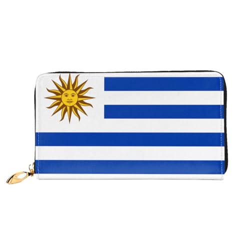 PHAYAH Damen-Geldbörse mit Uruguay-Muster, lange Clutch, Reißverschluss, Leder, großes Fassungsvermögen, Kreditkartenetui von PHAYAH