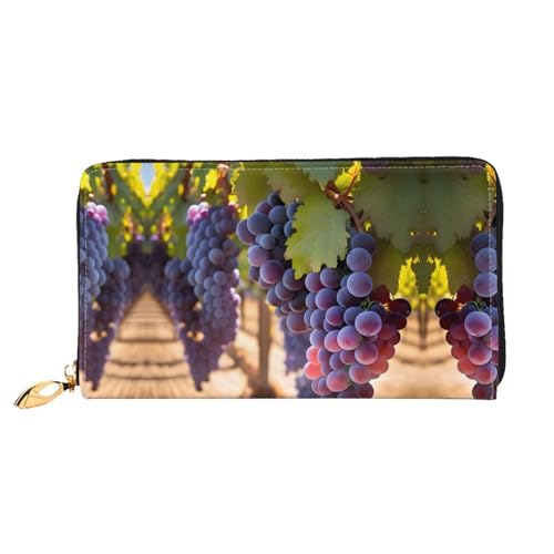 PHAYAH Damen-Geldbörse mit Wüstentraubenmuster, lange Clutch, Reißverschluss, Leder, großes Fassungsvermögen, Kreditkartenetui von PHAYAH