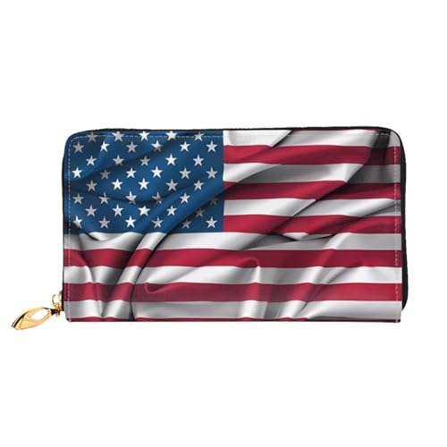 PHAYAH Damen-Geldbörse mit amerikanischer Flagge, Leder, Kreditkartenhalter, Clutch, lang, für Damen PHAYAH Damen-Geldbörse mit amerikanischer Flagge, Leder, Kreditkartenhalter, Clutch, lang, für Damen von PHAYAH