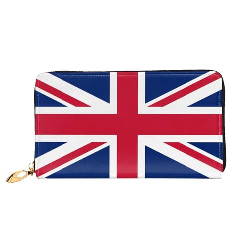 PHAYAH Damen-Geldbörse mit britischer Flagge, Leder, Kreditkartenhalter, Clutch, lang, für Damen von PHAYAH