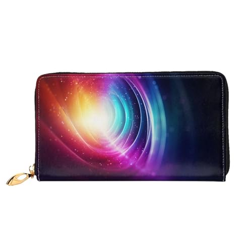 PHAYAH Damen-Geldbörse mit buntem Wirbelmuster, lange Clutch, Reißverschluss, Leder, großes Fassungsvermögen, Kreditkartenetui von PHAYAH