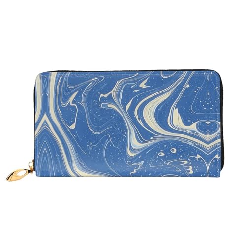 PHAYAH Damen-Geldbörse mit gebogenem Wellenmuster, lange Clutch, Reißverschluss, Leder, großes Fassungsvermögen, Kreditkartenetui von PHAYAH