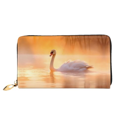 PHAYAH Damen-Geldbörse mit weißem Schwan am See, Leder, Kreditkartenhalter, Clutch, lang, für Damen PHAYAH Damen-Geldbörse mit weißem Schwan am See, Leder, Kreditkartenhalter, Clutch, lang, für Damen von PHAYAH