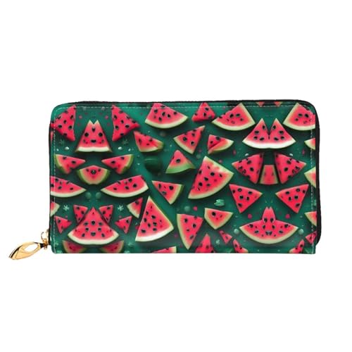 PHAYAH Dream Damengeldbörse mit Wassermelonen-Muster, Leder, Kreditkartenhalter, Clutch, lang, für Damen von PHAYAH