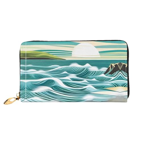 PHAYAH Fans Sea Tide Pattern Wallet Women Leather Wallet Credit Card Holder Clutch Long Ladies Billfold PHAYAH Fans Sea Tide Pattern Wallet Women Leather Wallet Credit Card Holder Clutch Long Ladies Billfold von PHAYAH