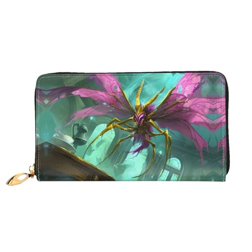 PHAYAH Geldbörse für Damen, Leder, Kreditkartenhalter, Clutch, lang, Violett von PHAYAH