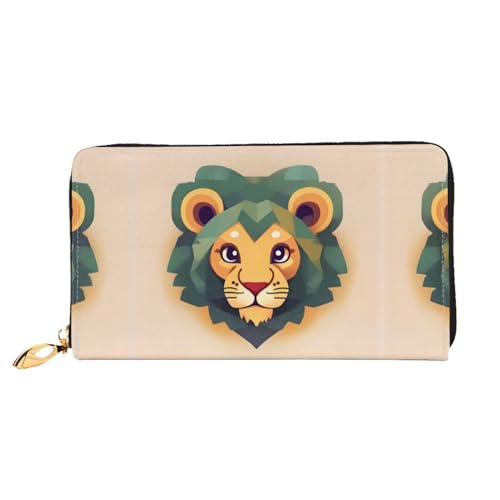 PHAYAH Geldbörse mit Cartoon-Löwen-Muster, Damen, Leder, Kreditkartenhalter, Clutch, lang, für Damen PHAYAH Geldbörse mit Cartoon-Löwen-Muster, Damen, Leder, Kreditkartenhalter, Clutch, lang, für Damen von PHAYAH