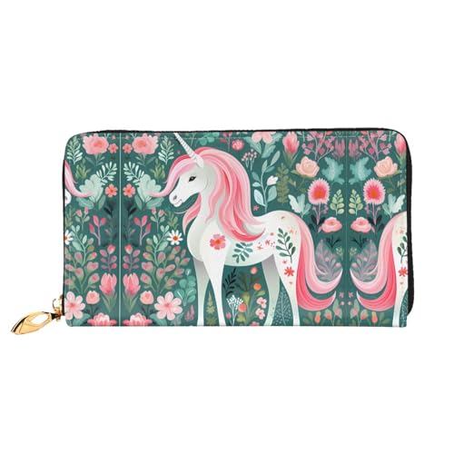 PHAYAH Geldbörse mit Einhorn-Motiv und rosa Haaren für Damen, Leder, Kreditkartenhalter, Clutch, lang, für Damen PHAYAH Geldbörse mit Einhorn-Motiv und rosa Haaren für Damen, Leder, Kreditkartenhalter, Clutch, lang, für Damen von PHAYAH