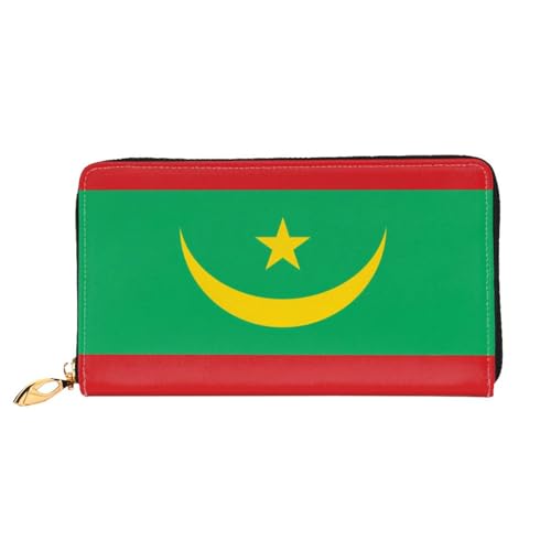 PHAYAH Geldbörse mit Flagge von Mauretanien, Leder, Kreditkartenhalter, Clutch, lang, Damen von PHAYAH