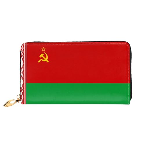 PHAYAH Geldbörse mit Flagge von Weißrussland, Leder, Kreditkartenhalter, Clutch, lang, Damengeldbörse von PHAYAH