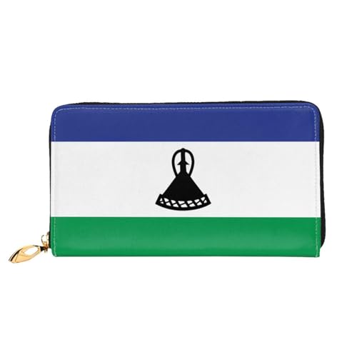PHAYAH Geldbörse mit Flaggenmuster von Lesotho für Damen, Leder, Kreditkartenhalter, Clutch, lang, Damen von PHAYAH