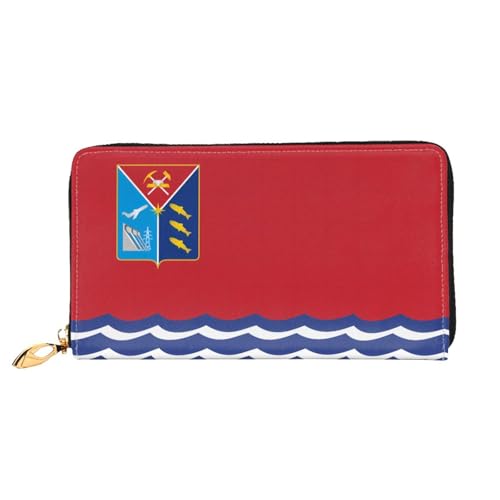 PHAYAH Geldbörse mit Magadan-Muster, Leder, Kreditkartenhalter, Clutch, lang, für Damen von PHAYAH