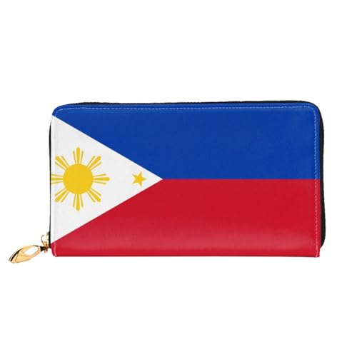 PHAYAH Geldbörse mit Philippinenflaggenmuster, Damen, Leder, Kreditkartenhalter, Clutch, lang, Damengeldbörse von PHAYAH