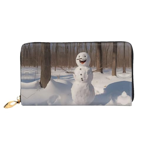 PHAYAH Geldbörse mit Schneemann im Wald, Leder, Kreditkartenhalter, Clutch, lang, für Damen PHAYAH Geldbörse mit Schneemann im Wald, Leder, Kreditkartenhalter, Clutch, lang, für Damen von PHAYAH