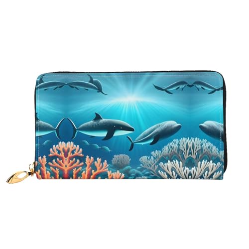 PHAYAH Geldbörse mit Wal-Muster, Leder, Kreditkartenhalter, Clutch, lang, für Damen PHAYAH Geldbörse mit Wal-Muster, Leder, Kreditkartenhalter, Clutch, lang, für Damen von PHAYAH