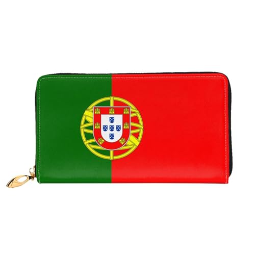 PHAYAH Portugiesische Flaggenmuster Geldbörse Damen Leder Geldbörse Kreditkartenetui Clutch lang Damen Billfold von PHAYAH