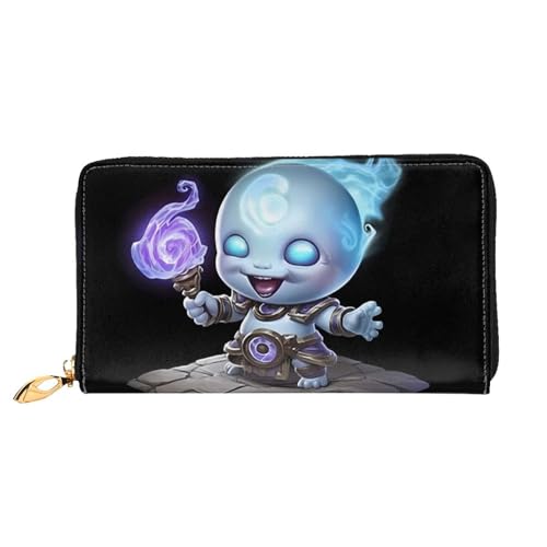 PHAYAH Purple Fire Monkey Pattern Damen Geldbörse Lange Clutch Reißverschluss Rund Reise Leder Geldbörse Große Kapazität Kreditkartenetui von PHAYAH