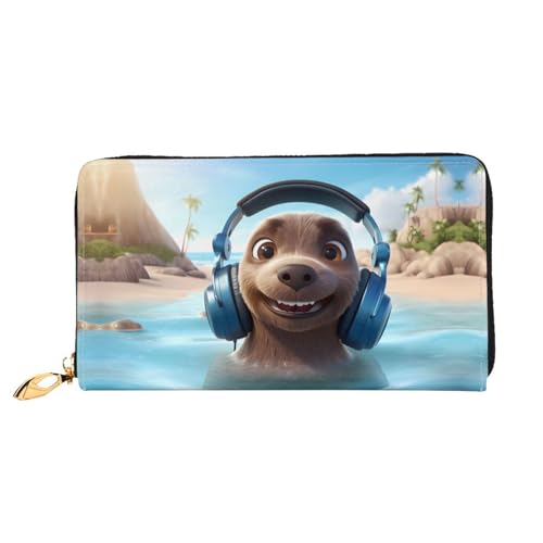 PHAYAH Shuse Geldbörse mit Kopfhörer-Motiv, Damen, Leder, Kreditkartenhalter, Clutch, lang, für Damen PHAYAH Shuse Geldbörse mit Kopfhörer-Motiv, Damen, Leder, Kreditkartenhalter, Clutch, lang, für Damen von PHAYAH