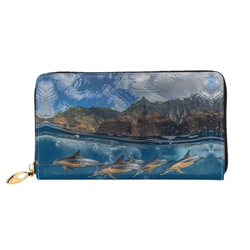 PHAYAH Unterwasser-Spielmuster, Damen-Geldbörse, Leder, Kreditkartenhalter, Clutch, lang, für Damen PHAYAH Unterwasser-Spielmuster, Damen-Geldbörse, Leder, Kreditkartenhalter, Clutch, lang, für Damen von PHAYAH