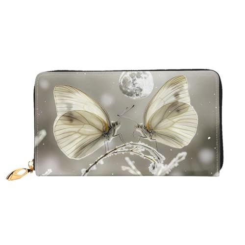 PHAYAH Zwei Schmetterlinge Muster Geldbörse Damen Leder Geldbörse Kreditkartenetui Clutch Lang Damen Billfold von PHAYAH