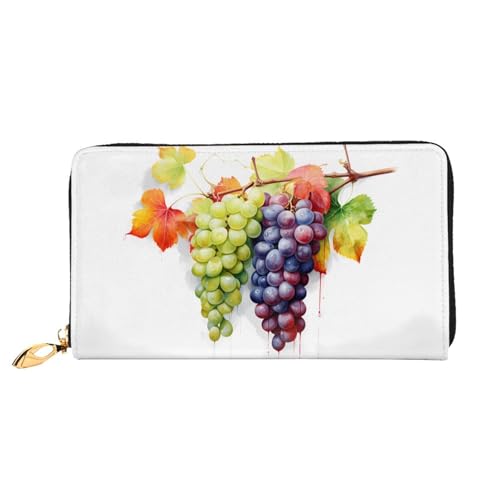 PHAYAH Zwei Traubenmuster Geldbörse Damen Leder Geldbörse Kreditkartenetui Clutch Lang Damen Billfold von PHAYAH