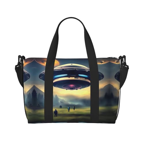 Phayah Airship Landing Weekender Bag für Damen, Reisetasche, Übernachtung, Wochenendtasche, Sport, Fitnessstudio, Tragetasche, Crossbody-Tasche von PHAYAH