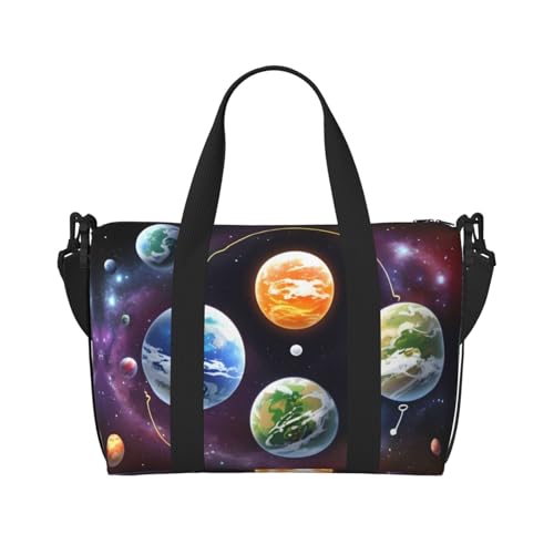Phayah Alien World Planets Weekender-Tasche für Damen, Reisetasche, Übernachtung, Wochenendtasche, Sport, Fitnessstudio, Tragetasche, Crossbody-Tasche von PHAYAH