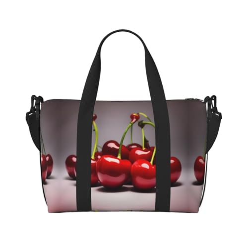 Phayah Chilenische Kirschen Wochenendtasche für Damen, Reisetasche, Übernachtung, Wochenendtasche, Sport, Fitnessstudio, Tragetasche, Crossbody-Tasche Phayah Chilenische Kirschen Wochenendtasche für Damen, Reisetasche, Übernachtung, Wochenendtasche, Sport, Fitnessstudio, Tragetasche, Crossbody-Tasche von PHAYAH
