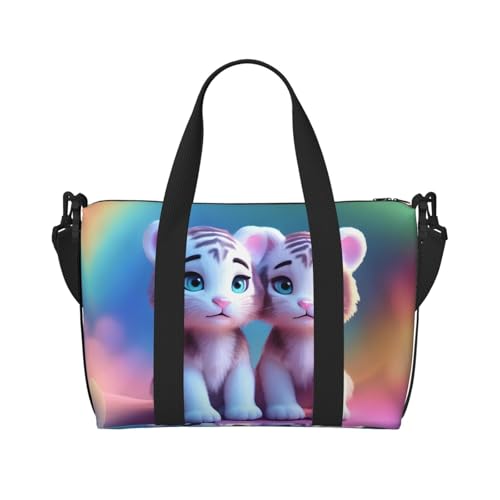 Phayah Ein Paar Tigers Weekender Taschen für Frauen, Reisetasche, Übernachtung, Wochenendtasche, Sport, Fitnessstudio, Tragetasche, Crossbody-Tasche von PHAYAH