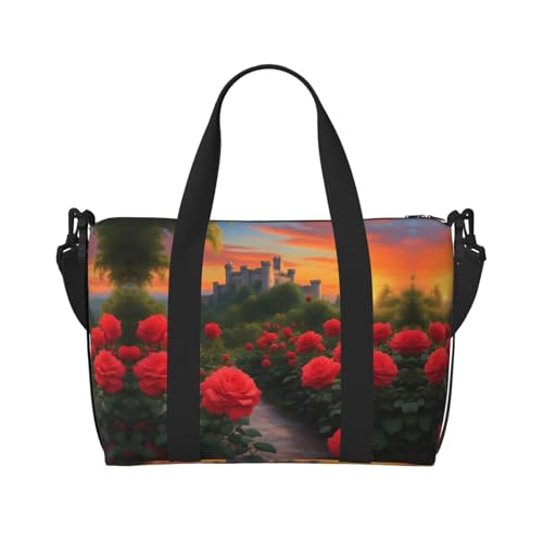Phayah Eine schöne Castle-Reisetasche, Sporttasche, Turnbeutel, Schultertasche, Wochenendtasche, Übernachtungstasche für Damen, Schwarz, Einheitsgröße von PHAYAH