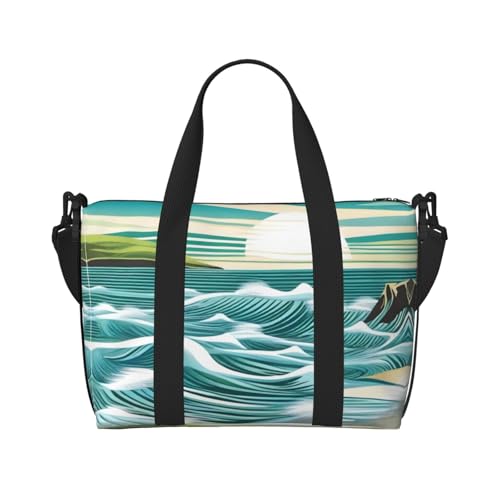 Phayah Fans Sea Tide Weekender Bag für Damen, Reisetasche, Übernachtung, Wochenendtasche, Sport, Fitnessstudio, Tragetasche, Crossbody-Tasche von PHAYAH