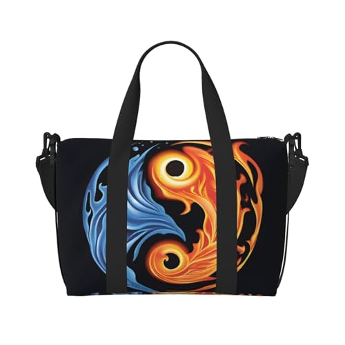 Phayah Fire Water Tai Chi Weekender-Tasche für Damen, Reisetasche, Übernachtung, Wochenendtasche, Sport, Fitnessstudio, Tragetasche, Crossbody-Tasche von PHAYAH
