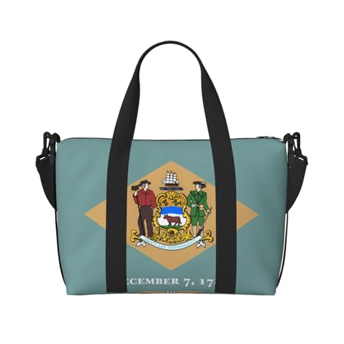 Phayah Flag Of Delaware Weekender-Tasche für Damen, Reisetasche, Übernachtung, Wochenendtasche, Sport, Fitnessstudio, Tragetasche, Crossbody-Tasche von PHAYAH