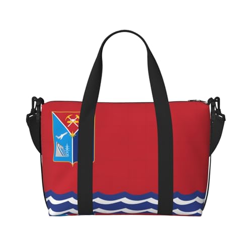 Phayah Flag Of Magadan Weekender-Tasche für Damen, Reisetasche, Übernachtung, Wochenendtasche, Sport, Fitnessstudio, Tragetasche, Crossbody-Tasche Phayah Flag Of Magadan Weekender-Tasche für Damen, Reisetasche, Übernachtung, Wochenendtasche, Sport, Fitnessstudio, Tragetasche, Crossbody-Tasche von PHAYAH